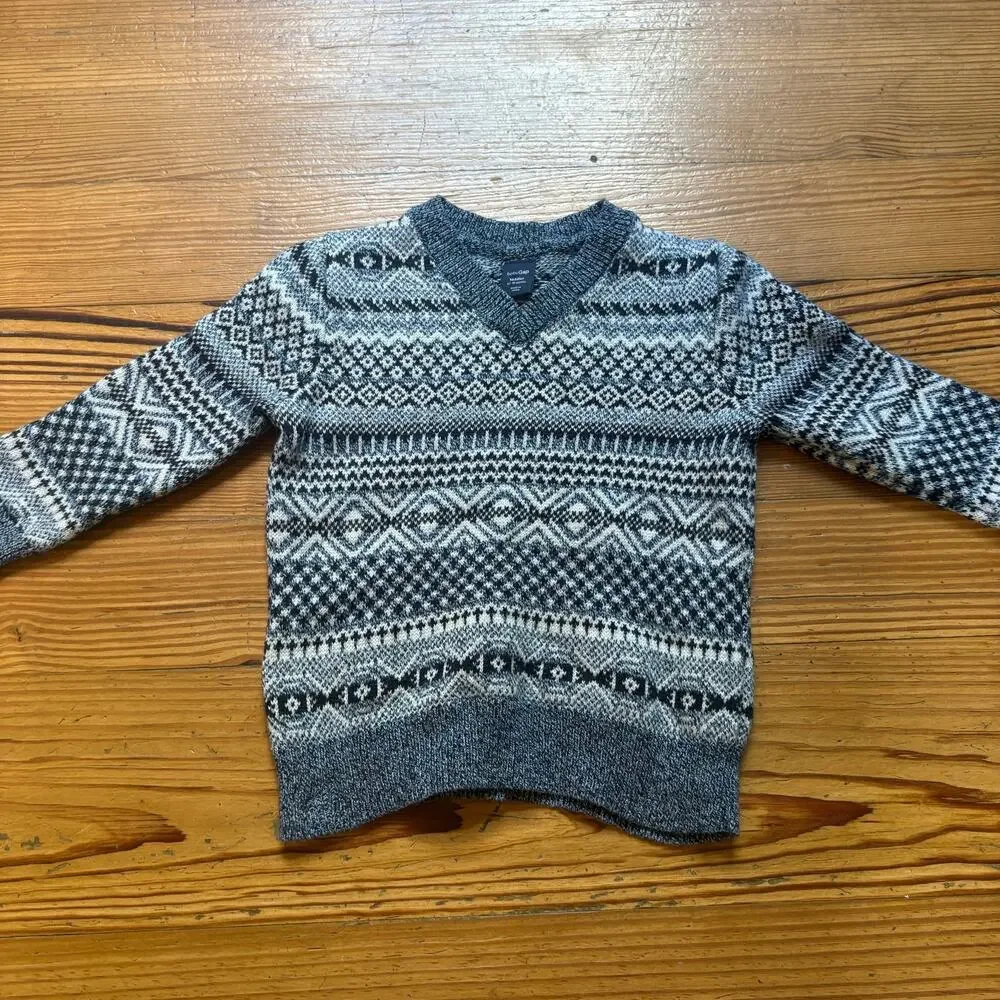 Gap blue pattern long sleeve elbow padded toddler baby‎ sweater SIZE 12-18M